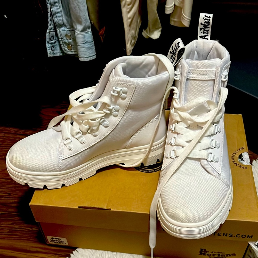 Dr. Martens combat boots lace ups white